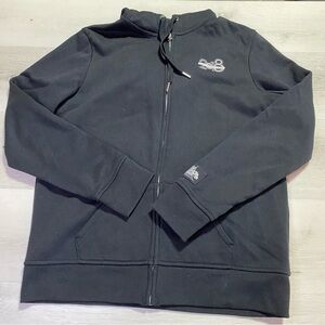 Disney Parks Disney World 2018 Full Zip Hoodie Black w/Front & Back Graphic, L